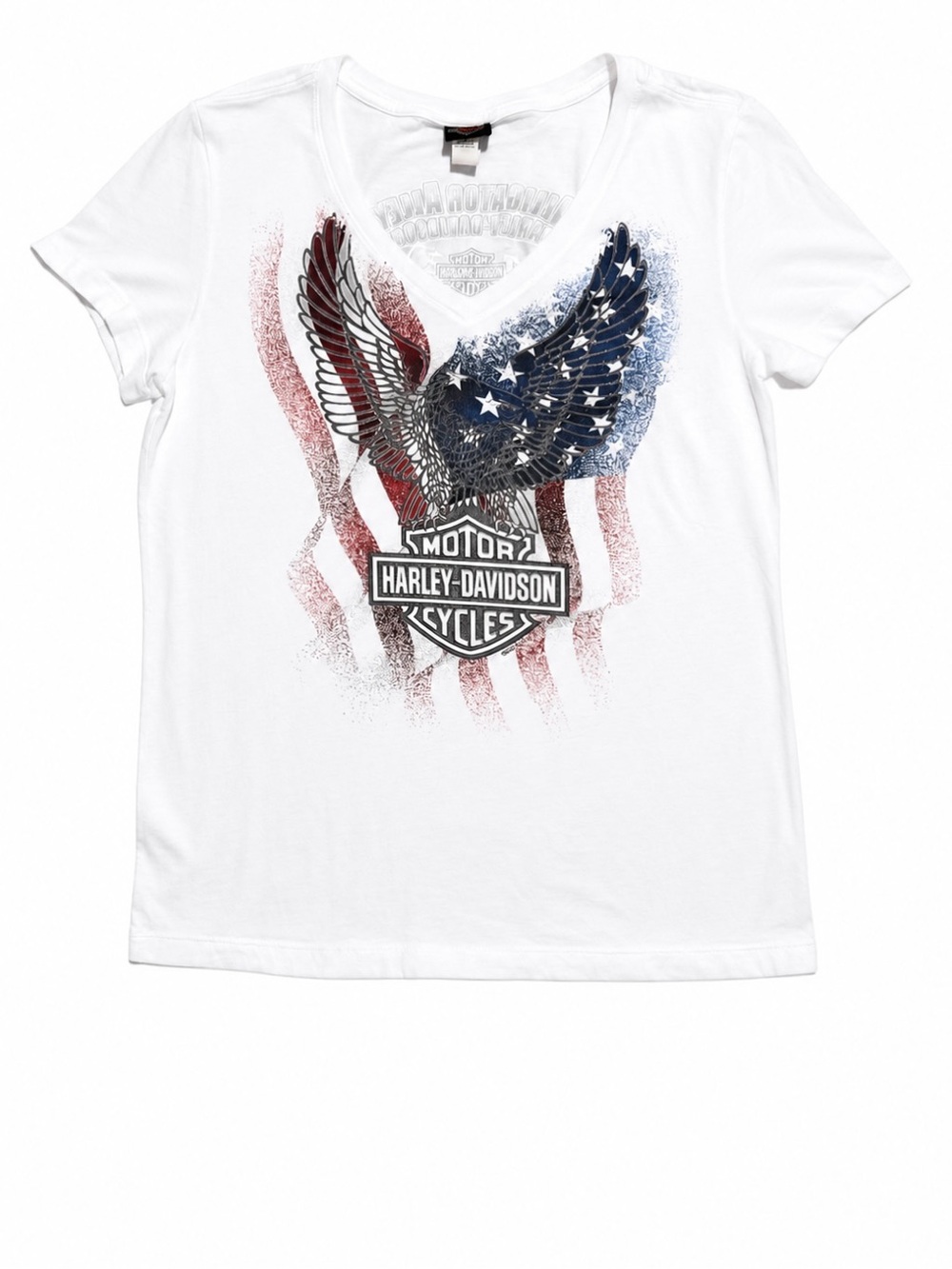 Harley Davidson Fort Lauderdale Alligator Alley Graphic Tee White V Neck Medium